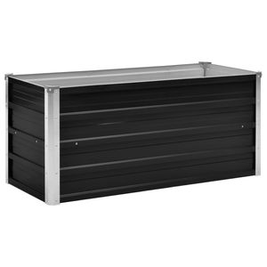 Bac à fleurs surélevé en acier galvanisé anthracite 39,4 x 15,7 x 17,7 pouces - Product Image 2