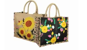 Bolsa de Mano Extra Grande de Lona de Algodón Orgánico con Logotipo Personalizado |   Paisaje Forestal Impreso Digitalmente |   Bolsa de Compras Ecológica y Duradera - Product Image 6