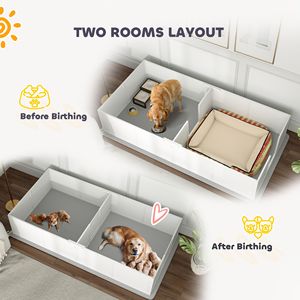 Cuccia per Animali con Rampa Impermeabile e Porta Regolabile per Cani di Taglia Grande, Media e Piccola - 96" X 47" X 19" - Product Image 5