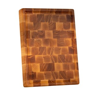 Juego de tablas de cortar de madera de acacia de primera calidad con ranura para jugos y patas antideslizantes para uso en la cocina al precio más bajo. - Product Image 6