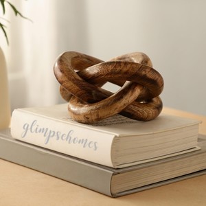 Escultura Geométrica Hecha a Mano en Madera de Sheesham |   Arte Minimalista para Mesa |   Venta al por mayor - Product Image 4
