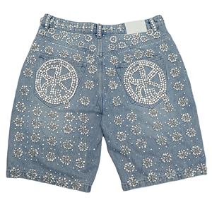 Streetwear Baggy Digital Printing Solid Oversize Men's Denim Shorts <b>High</b> Quality - Product Image 2