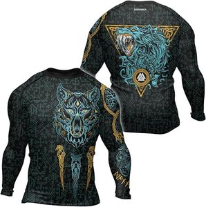 <b>Custom</b> <b>Design</b> Men's Long Sleeve Rashguard BJJ <b>Compression</b> Wear 100% Polyester Premium Quality OEM Service Heat-Transfer Printed - Product Image 1