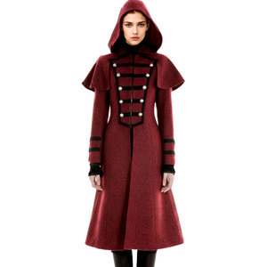Veste de pirate vintage pour femme, style steampunk gothique, manteau long à capuche, style victorien, hiver - Product Image 1