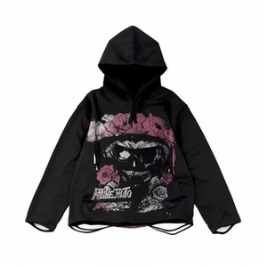 Sweat à capuche zippé intégral pour homme, en polaire mélangée, coupe oversize, thermique, délavé à l'acide, effet usé et décoloré par le soleil - Product Image 3