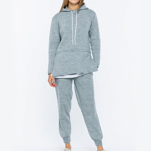 Nouvel ensemble pull col roulé et pantalon tricoté pour femme, coupe ample, motif uni, décontracté, en molleton, collection automne-hiver 2026 - Product Image 2