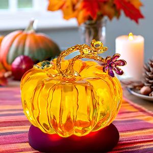 2.5\" Novelty & Creative Glass Pumpkin Figurine Halloween Thanksgiving Collectible Fall Harvest <b>Paperweight</b> Decorations for Home - Product Image 6