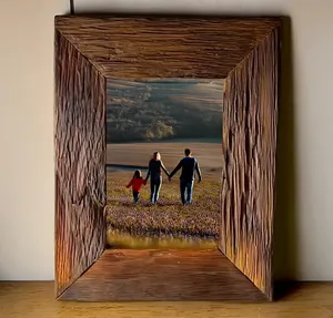Marco de Fotos de Madera Hecho a Mano, Ecológico, Resistente a los Rayos UV, Duradero, para Fotos de Pareja, Regalo Romántico de Aniversario - Product Image 3