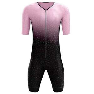 Ensemble de cyclisme personnalisé OEM pour femmes, maillot de vélo de route respirant en mesh à manches courtes et short de compression aérodynamique - Product Image 2