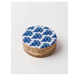 Sous-verre en bois moderne et écologique avec motif imprimé découpé pour protéger les surfaces en verre et en bois lors du service du thé et du café - Product Image 3