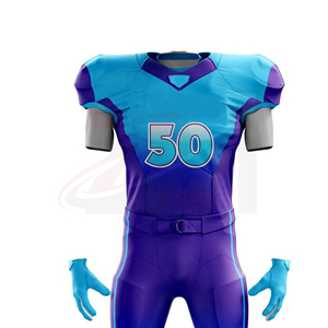 Uniforme de Fútbol Personalizado para Hombre, Número 50, Azul y Morado, Sublimado, Poliéster Transpirable, Talla Adulto, Diseño con Cuello en V - Product Image 5