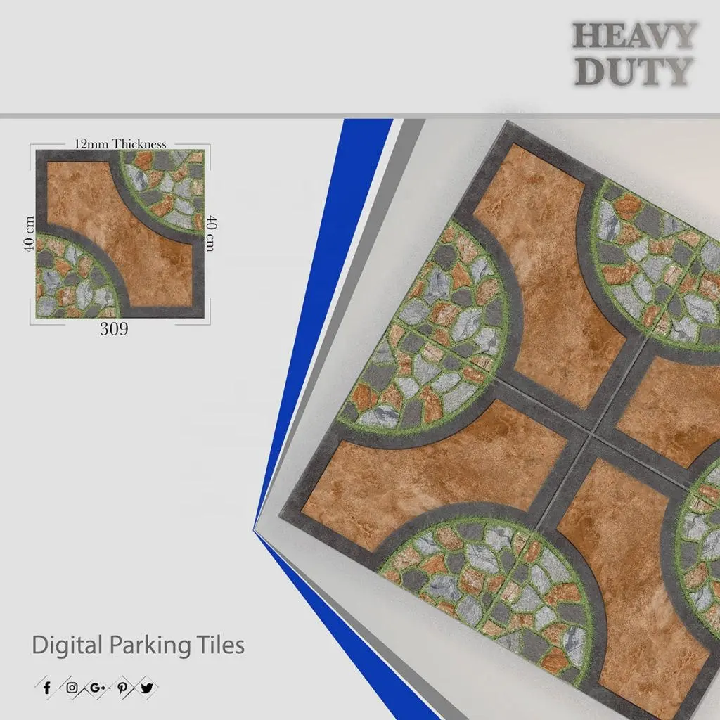 Digital Floor Parking Tiles 400x400mm Outdoor Heavy Duty 40x40cm Porcelain Outer Side 16x16 Flooring Ceramic Manufacturer Supply