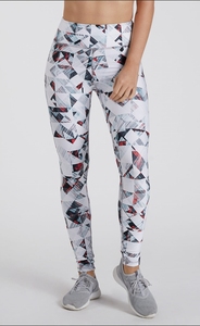 High Waist Geometric Print Yoga <b>Leggings</b> Full Length Four-Way Stretch Lightweight 220g Spandex/<b>Nylon</b> Women's Workout Pants - Product Image 5