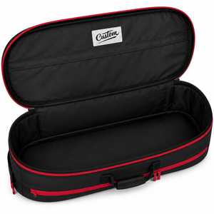 Sac de sport en toile noire de luxe avec logo personnalisé, fermeture éclair rouge, durable, portable, en polyester, grande capacité - Product Image 3