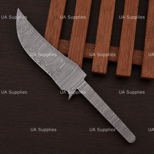 Cuchillo de Caza Industrial Personalizado OEM de UA Supplies, Hoja de Acero de Damasco con Punta Caída, Grosor de 0.5mm, 9in/Longitud Total Personalizada - Product Image 3