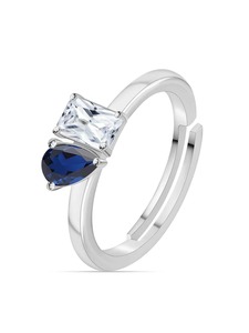 Anillo Toi Et Moi de Plata de Ley 925 con Moissanita, Corte Radiante en Forma de Pera, Joyería de Compromiso con Dos Piedras - Product Image 2