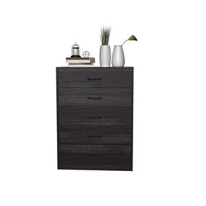 Cassettiera a 5 cassetti a fila singola, 5 strati con rivestimento in tessuto, in truciolato e tessuto non tessuto, 70*40*93.3cm, Nera - Product Image 3