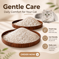 Litière pour chat en tofu biodégradable et jetable en gros, service de marque personnalisée OEM pour distributeurs, entreprises de marques privées et vente au détail
