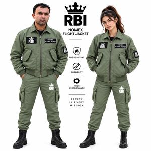 Veste de pilote unisexe RBI Nomex IIIA 4,5 oz pour aviateurs, résistante aux flammes et à l'eau, respirante, anti-UV, manches longues - Product Image 3