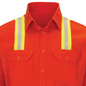 100% Cotton Construction Long Sleeve Workwear Custom Logo Work Shirt Reflective Safety Clothes Work Shirt - Product Image 4