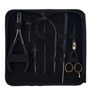 Kit d'outils pour extensions capillaires en acier inoxydable : Pince à sertir pour micro-perles, Coupe-keratine, Pince pour extensions à bandes, Outils à boucles pour cheveux - Product Image 5