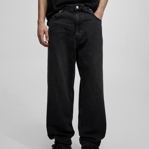 ELEGANT CORPORATION Men's Black Straight Fit Cotton Canvas Pants <b>Elastic</b> <b>Waist</b> Casual Breathable Quick Dry Midweight Printed - Product Image 5