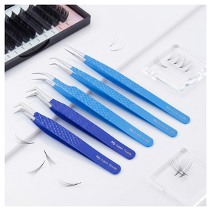 45 Degree Stainless Steel Fiber Tip Lash Tweezer Volume Fan Tweezers Lash Pickup <b>Tool</b> Eyelash Tweezer eyeLash Extension Tweezer - Product Image 5