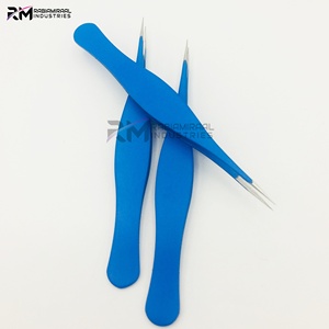 Pince à épiler pour sourcils RMI Pointy Eyebrow Tweezer, nouveau design / embout argenté et revêtement en poudre bleue, ensemble de pinces à épiler pour sourcils - Product Image 4