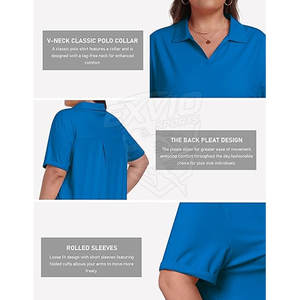 Camisetas Polo Extra Grandes de Secado Rápido para Mujer, Hechas de Algodón/Poliéster, Tela Cómoda - Product Image 5