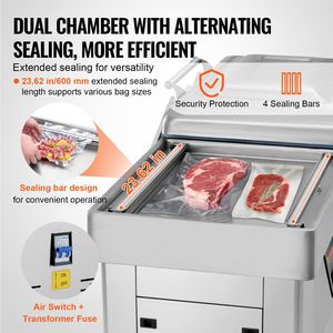 Sigillatrice Sottovuoto Compatta da 1200W per Alimenti Umidi, Carne e Marinature in Sacchetti - Product Image 4