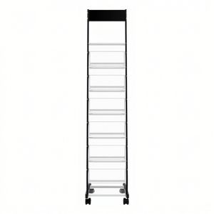 Exhibidor de Revistas Metálico Estrecho de 6 Niveles con Ruedas, Exhibidor de Folletos de Pie, Exhibidor de Literatura Móvil - Product Image 6