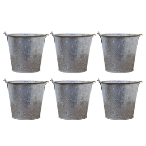 Deluxe Quality <b>Small</b> Silver Galvanized Metal Buckets With Handles Galvanized Steel Pail Bucket With Carry Handle For Home Decor - Product Image 3