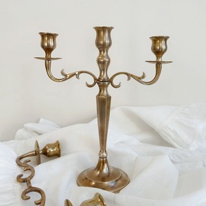 Golden Three-Arm Candelabra Decorative <b>Candle</b> Holder for Home Decoration - Product Image 5