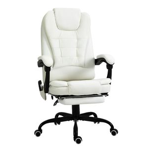 Sedia da ufficio girevole con poggiatesta regolabile e supporto lombare con massaggio vibrante per il massimo comfort (Legno) - Product Image 1