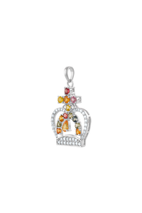 Colgante de Diamante y Múltiples Zafiros en Plata de Ley 92.5 KLSP-50621 - Product Image 2