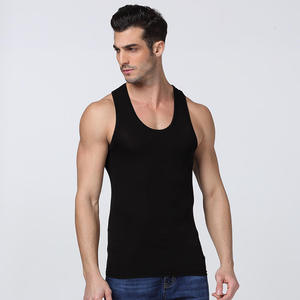 Camiseta sin Mangas para Hombre OEM 2027, Cuello Redondo, Algodón Blanco, Estilo Casual, Transpirable, Tejido de Punto, Color Sólido - Product Image 2