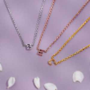 925 <b>Silver</b> <b>Initial</b> <b>Necklace</b> Dainty Everyday Luxury Jewelry Moissanite Letter Pendant Personalized Name 18K Gold Plated Claw - Product Image 6