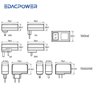 อะแดปเตอร์ติดผนัง ac/dc สำหรับใช้ทางการแพทย์ EM1027CYZS 2A 24W 12V - Product Image 2