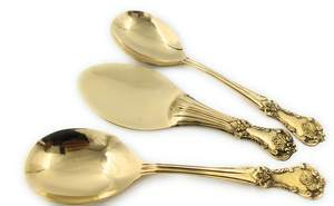 Couverts dorés de luxe, élégant ensemble de cuillères à café, cuillères à dessert de style royal, cuillères en acier inoxydable de qualité supérieure, vaisselle de luxe - Product Image 2