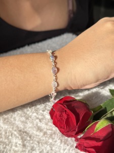 Pulsera de Plata de Ley con Piedra Lunar Arcoíris para Mujeres y Niñas, Regalo de Lujo y Joyería para Fiestas, Hermosas Pulseras de Diseño al por Mayor - Product Image 5