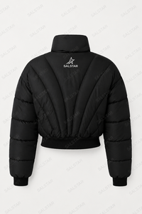 Chaqueta acolchada negra para mujer |   Chaqueta Bomber Acolchada de Invierno |   Chaqueta Corta Ligera y Cálida para Exteriores - Product Image 4