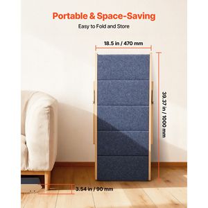Escaleras de Madera de 5 Peldaños para Mascotas, para Camas, Sofás y Autos, Muebles para Gatos Estables y Resistentes con Capacidad de Carga de 150 Libras, Diseño Plegable Plano - Product Image 2