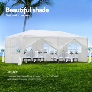 Tenda a baldacchino per matrimonio e festa all'aperto 10x20 'con 6 pareti laterali rimovibili Gazebo per uso interno ed esterno - Product Image 1