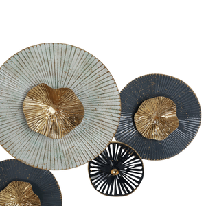 Décoration Murale Circulaire en Métal Noir Radiant Effet Or, Sculpture Moderne en Disque Rayonnant pour Salon, Chambre et Décoration Intérieure - Product Image 5