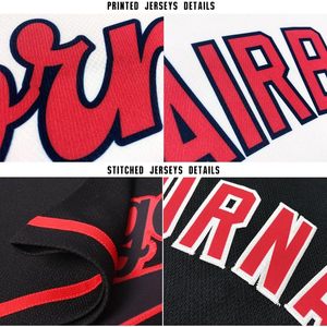 Maillots de baseball personnalisables bleu marine et blanc, uniformes de sport avec nom et logo brodés pour hommes, chemises de baseball personnalisées à rayures - Product Image 6