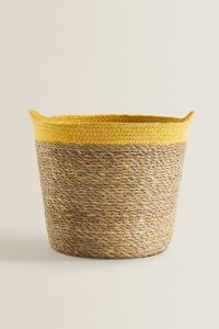 Cesta de almacenamiento de yute natural, organizador tejido, contenedor de fibra hecho a mano para lavandería, decoración del hogar, cesta de almacenamiento. - Product Image 5