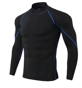 T-shirt de sport à manches courtes pour homme, compression, séchage rapide, fitness, gym, course à pied, musculation, rashguard athlétique ajusté - Product Image 2