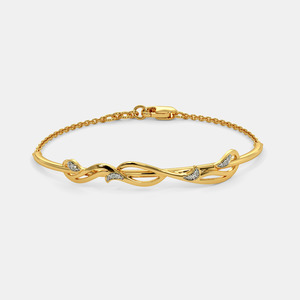 สร้อยข้อมือทองคำประดับเพชรแบบเกลียว - Product Image 1