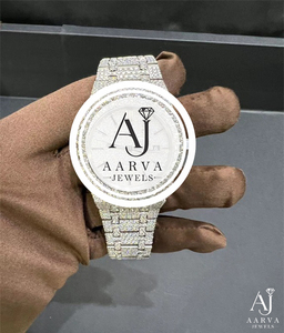 Reloj Mecánico Iced con Cristales, Pulsera de Eslabones, Esfera Plateada, Estilo Joyería de Vestir - Product Image 2