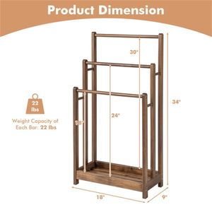 Porte-serviettes vertical marron - Product Image 4